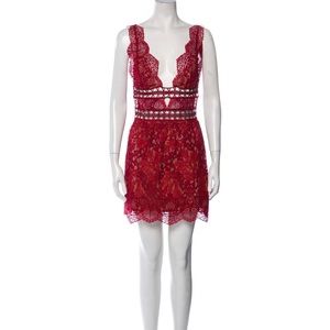 For the Love and Lemon Red Lace Mini Dress
